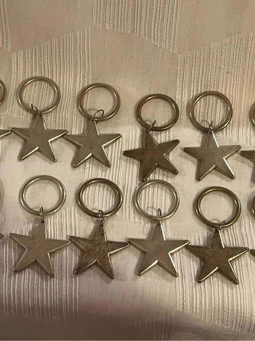 12 Silver Star Napkin Ring Holders-4th of July Table decor